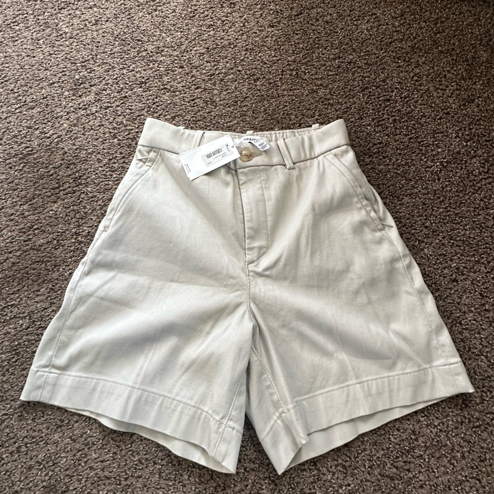 SPANX Cream High-Waist Tailored Bermuda Shorts